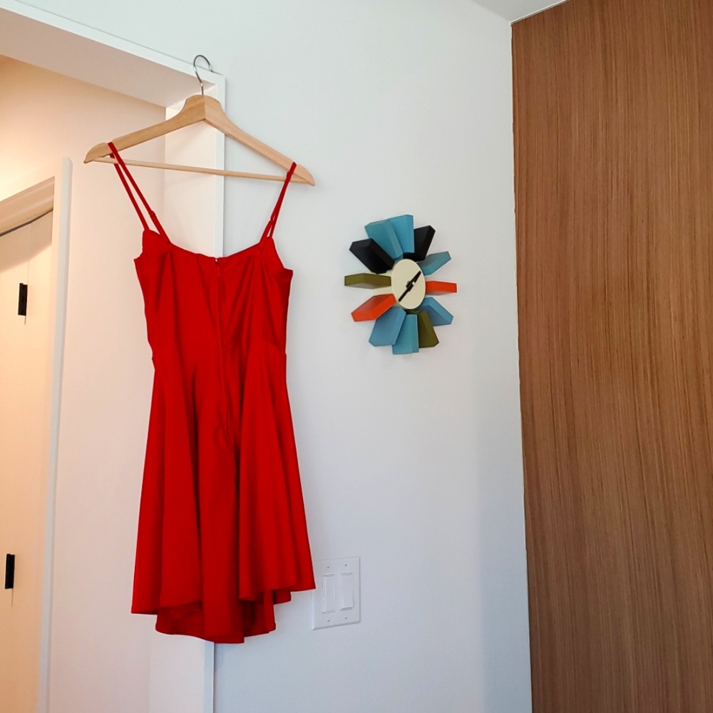 City Studios Juniors' Draped-Top Skater Dress, Size 1, Scarlet - Picture 4 of 10